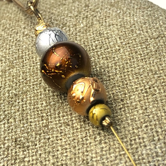 Gold Toned Bead Necklace and Earring Set - Picture 5 of 11